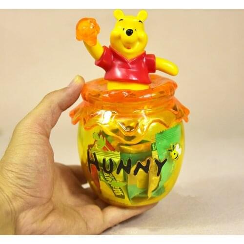 Disney Winnie the Pooh storage jar 16cm Action Figures Collection Toys model kids room Decoration for children birthday gifts