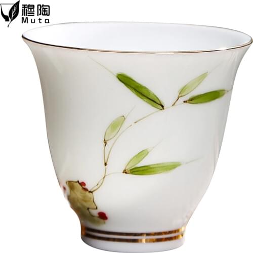 White porcelain tea Cup Hand drawn personality creative tea cup Chinese ceramics pattern teacups Puer cup set teacups teacups