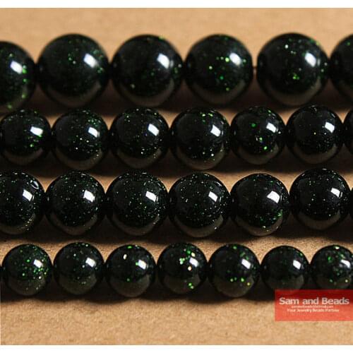 Free Shipping Natural Dark Green Sand Stone Round Loose Beads 16" Strand 4 6 8 10 12 MM Pick Size For Jewelry DGSB01