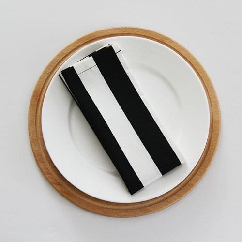 Ilanura Black 12 PCS Napkins Cotton Fabric Napkin Table Dinner Napkins Special Day Hand Made 30 CM X 30 CM