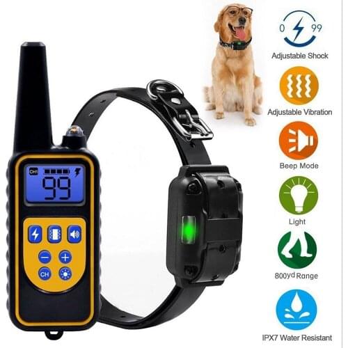 Pet Electric Training Dog Collar Remote Control Waterproof Rechargeable with LCD Display Dogs Training Collar for Dog All Size