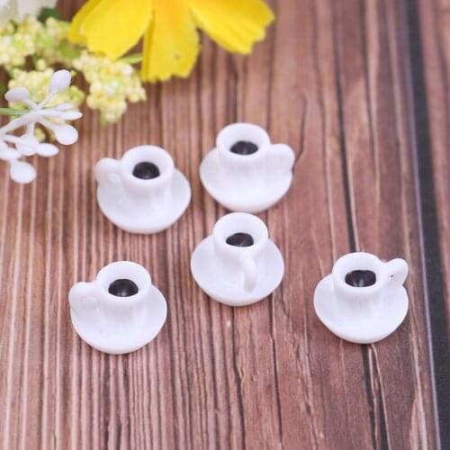 Kitchen Dollhouse Miniature Coffee Cup For Kitchen Room Food Drink Home Tableware Decor Doll Accessories 5Pcs/lot