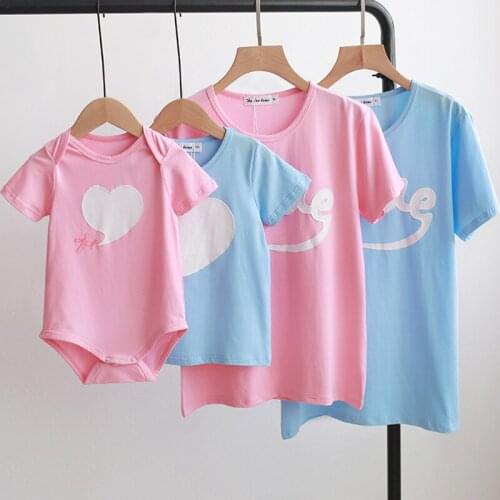 Summer Family Matching Outfits Adult Kids T-shirt Baby Girls Boys Rompers Father Mother Son Daughter Clothes Family T-shirt