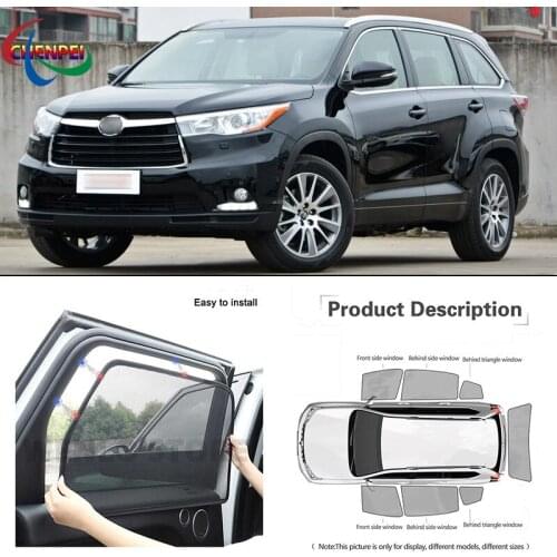 For Toyota Highlander 2008-2014 Car Full Side Windows Magnetic Sun Shade UV Protection Ray Blocking Mesh Visor Car Accessories