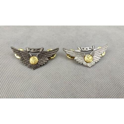 PAIR US NAVY COMBAT AIRCREW WING HAT PIN INSIGNIA METAL BADGE silver US NAVY USS US MARINES COAST GUARD