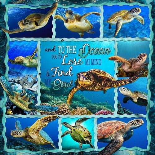 Cute cartoon animals 3D printing sea turtle wolf carpet floor mat door mat non-slip mat bedroom living room home decoration