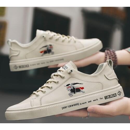 Men shoes spring tide shoes work leather casual shoes waterproof shoes Korean version of board shoes student shoes white shoes