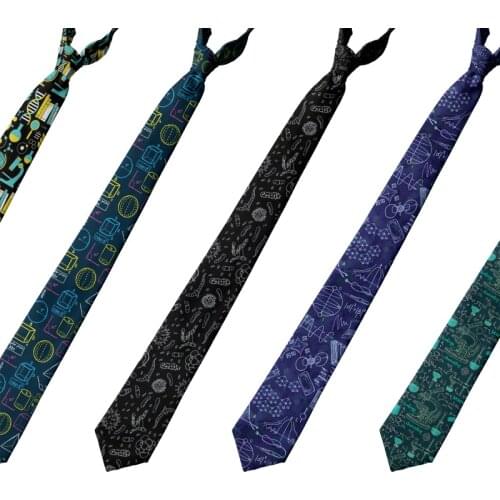 Scientific Symbol 8cm Necktie For Men Unisex Creative Math Formula Casual Polyester Men Necktie Party Wedding Accessories Tie