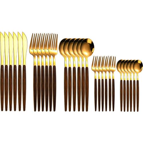 Gold Flatware Set 304 Stainless Steel Tableware Set Knife Fork Spoon Dinnerware Set Dishwasher Safe Cutlery Set Drop Shippiing