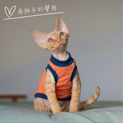 German Cat Cothes Sphinx Hairless Cat Tianzhu Cotton Cotton Thin Pet Clothing Accessories Pets