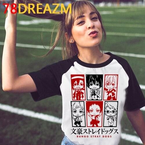 New Japanese Anime Bungou Stray Dogs T Shirt Men Kawaii Summer Tops Cartoon Graphic Tees Harajuku Unisex Fashion Tshirt Male