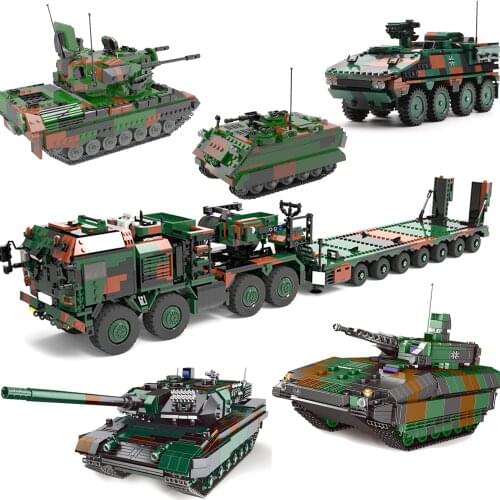 New Xingbao Military Bricks MAH HX-8 Elefant Tractor Truck Tracked Armored Vehicle Tank Building Blocks Bricks Educational Toys