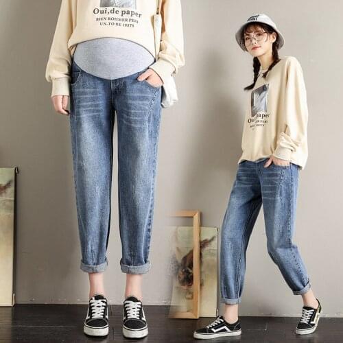 Maternity clothes pregnant Maternity Jeans autumn casual loose trousers pregnant belly lift pants Mother pants maternity clothes