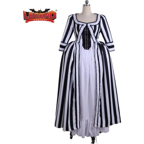Victorian Gothic black stripe dress skirt victorian bustle gown dress Civil War Southern Belle Dress ladys walking dress