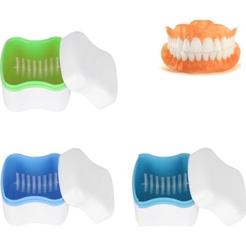 Denture Bath Box Organizer Dental False Teeth Storage Box With Filter Screen Container Cleaning Teeth Cases Artificial Tooth Box