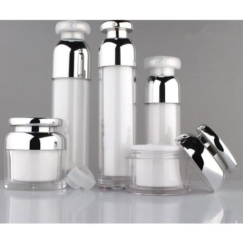 15ml 30ml 50ml 100ml Empty Acrylic Emulsion Essence Vacuum Pump Bottle 30g 50g Makeup Cream Jar Empty Cosmetic Container
