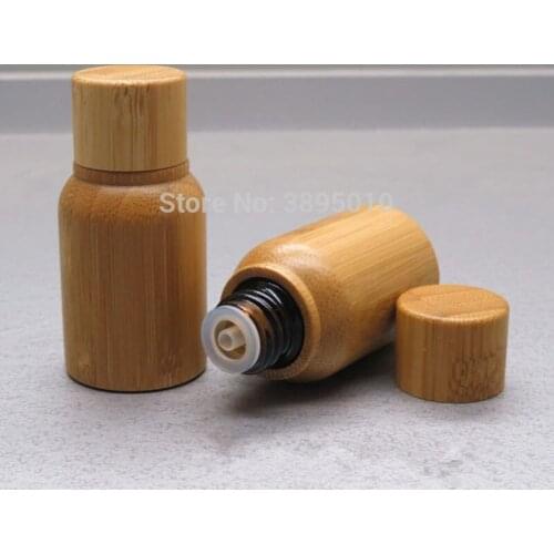 10ml Essential Oil empty Bottles with natural bamboo screw cap glass tank,bamboo bottle Essence liquid F418