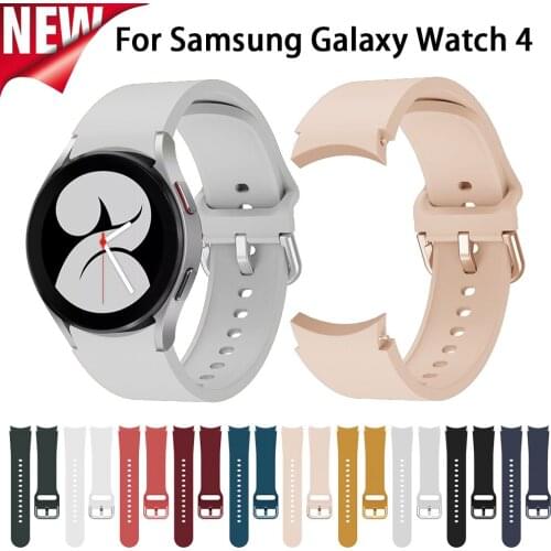 20mm Silicone Watchband For Samsung Galaxy Watch 4 Classic 42mm Galaxy Watch 4 40mm 44mm Official band Strap Wristband Bracelet