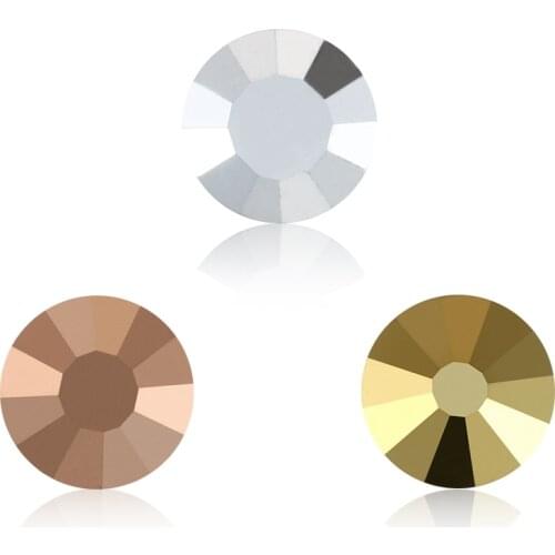 Rose Gold Rhinestone Applique Glass Crystal Elements Design 3D Nail Art diy Rhinestones Crystal Non HotFix Rhinestone on Nails