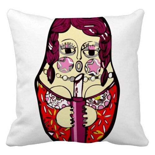 Russia Russian Nesting Dolls Female Throw Pillow Square Cover