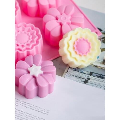 6-hole 3d Flowers Silicone Mold DIY Handmade Soap Mold Baking Tools Fondant Cake Chocolate Mold Soap Making Supplies