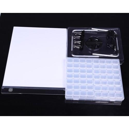 A4 LED Light Pad for Diamond Painting Art Craft Tracer for Artists Drawing Sketching Animation, with Detachable Stand and Clips