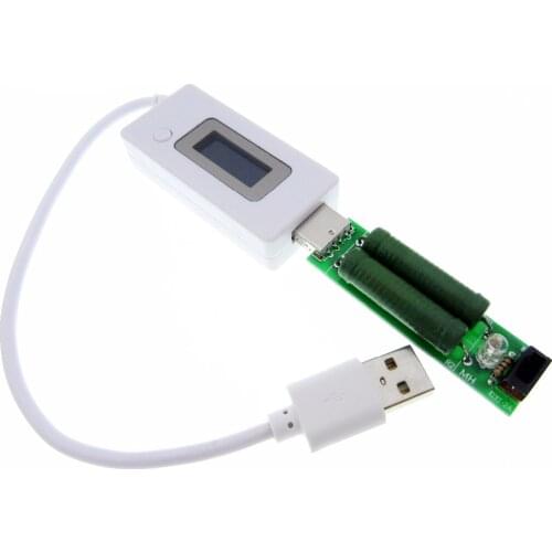 LCD Micro USB Charger Battery Capacity Voltage Current Tester Meter Detector+USB Mini Discharge Load Resistor 2A/1A With Switch