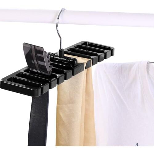 10 Slot Tie Belt Scarf Rack Organizer Sturdy Plastic Closet Wardrobe Space Saver Home Closet Storage Rack Tie Belt Hanger