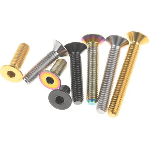 Xingxi Titanium Bolts M4X8 10 15 20mm Countersunk Inner Hexagon Socket Head Titanium Screws Fastener 1pcs