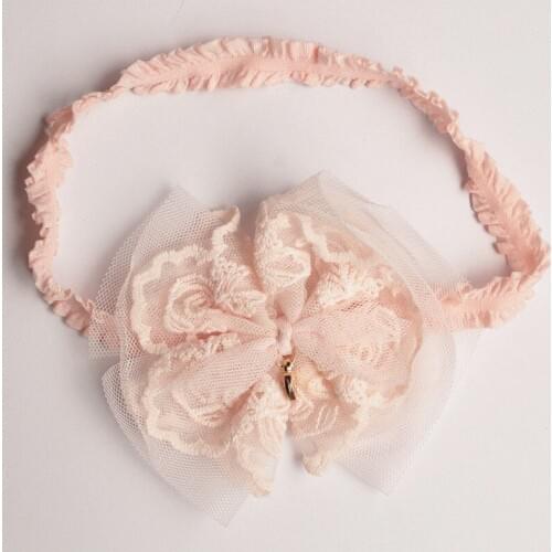 Lace Gauze Korea Style10pc/lot Hair Clips Lovely Gauze Bows Kids Hairbands with Mini Hearts Princess Headbands White Hair