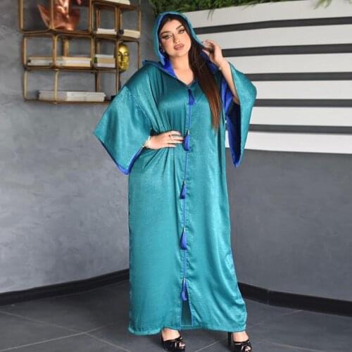 Middle Eastern Womens Hooded Fringed Middle Eastern Robe Dubai Abaya Turkish Womens Skirt Muslim Robe Ramadan Prayer Clothes