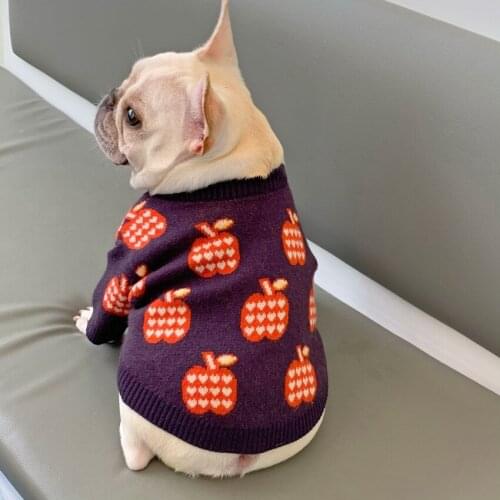 French Bulldog Winter Warm Sweater Pet Dog Clothes for Small Dogs Clothing for Yorkies Cotton Coat Dog Accessories S-2XL