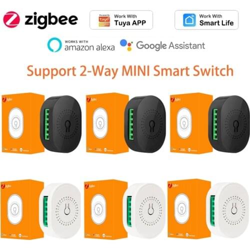 1/2/5/8PCS 16A Zigbee MINI Smart Switch Support 2-Way for Tuya Smart Life Wireless Control,Alexa Google Home Voice Control
