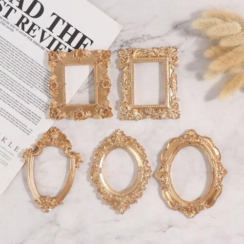 1PC Photography Backdrops Golden Vintage Photo Frame Shoot Studio Props Background for Jewelry Earrings Ring