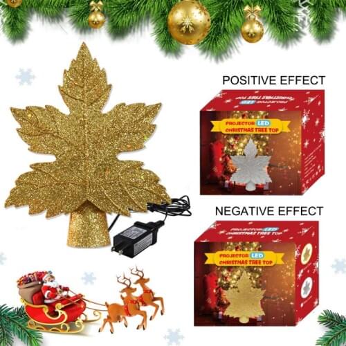 1PC Snowstorm Projector Light Lamps Christmas Atmosphere Holiday Family Party Special Lamp LED Night Light Maple Leaf Shape Lamp
