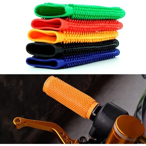 2Pcs Universal Motorbike Non-slip Soft Rubber Handlebar Grip Cover Sleeve Motocross Dirt Pit Bike Accessories