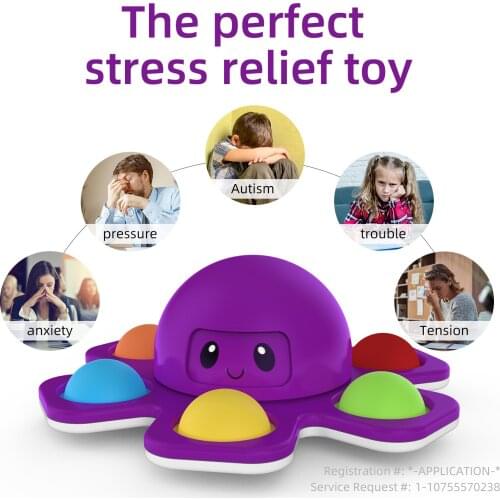 New Design Silicone Interactive Flip Octopus Change Faces Spinner Push Pop Bubble Fidget Toy Sensory Pop Snapper Hand Finger