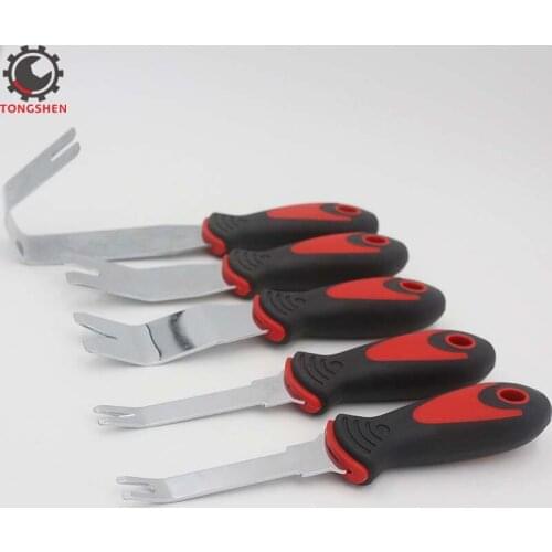 5Pcs Stainless Steel Auto Trim Door Panel Molding Removal Tool Kit Fastener Remover Trim Upholstery Removal Kit