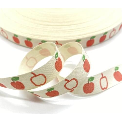 5Yards 15mm Cotton Ribbon Printed Cotton Ribbons For Wedding Christmas Decoration DIY Sewing Fabric #03