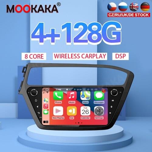 7" Android 10 PX6 4G 128GB Car Player For Hyundai I20 2018 2019 Car GPS Navi CarPlay Head Unit DSP Stereo