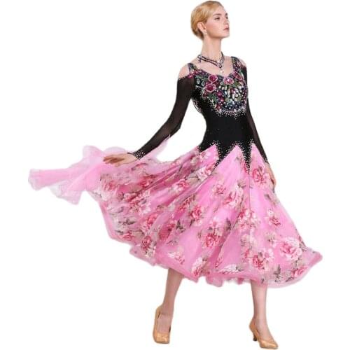 B-16250 Custom standard ballroom dress sequin ballroom long dresses Women Stage Waltz Ballroom Dress ballroom dress competition