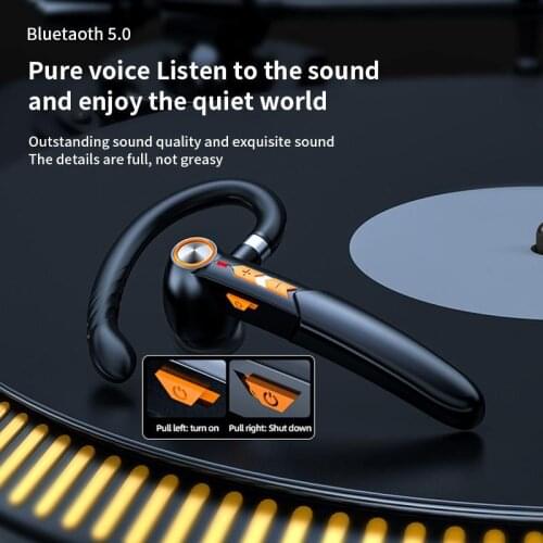 Single Bluetooth 5.0 Wireless Earphone Hifi Sound Stereo Touch Control Music Headset 270°Rotation With Microphone