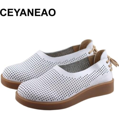CEYANEAO ree shipping, 2020 original handmade genuine leather shoes, summer leather sandals for women leisure