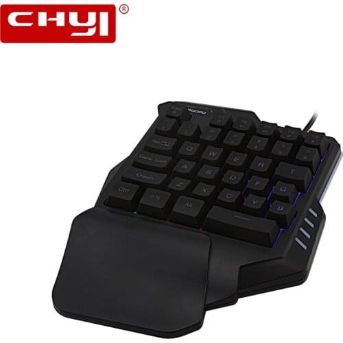 CHYI Ergonomics Wired Gaming Keyboard Colorful Mini USB Backlit 35 Keys Computer Game Keyboard For Gamers Tablet Desklet Laptop