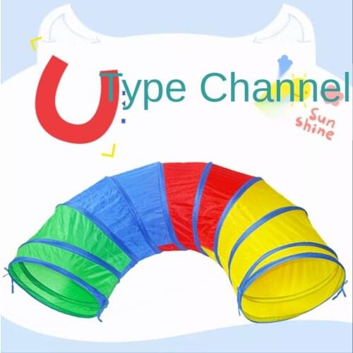Childrens Sensory Integration Training Sunshine U-shaped Crawling Channel Toy Early Education Folding Game Indoor TunnelOutdoor