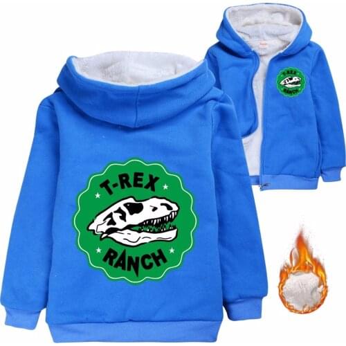 Jurassic Baby Girl Winter Clothes T-REX RANCH 3D Cartoon Printing Kids Jackets Children Boys Warmth Hoodies Coats Fashion Jacket