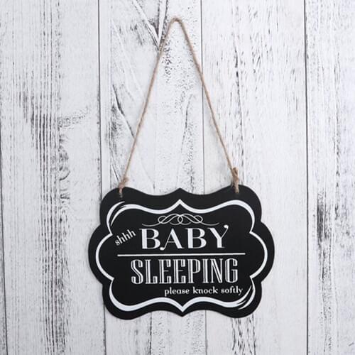 BABY SLEEPING Please Knock Softly Baby Sleeping Door Sign Wood Hanging Plaques Decorative Sign Home Decoration