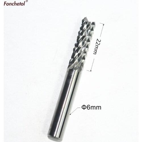 6mm*22mm-1PCS,Freeshipping CNC engraving machine solid carbide PCB End Mill,Printed Circuit Board cutter,Corn milling cutter