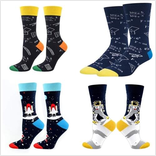 2020 Hot Sale Unisex Men and Women Socks Casual Math Geometric Printed Autumn Winter Cotton Socks Best Gifts Drop shipping