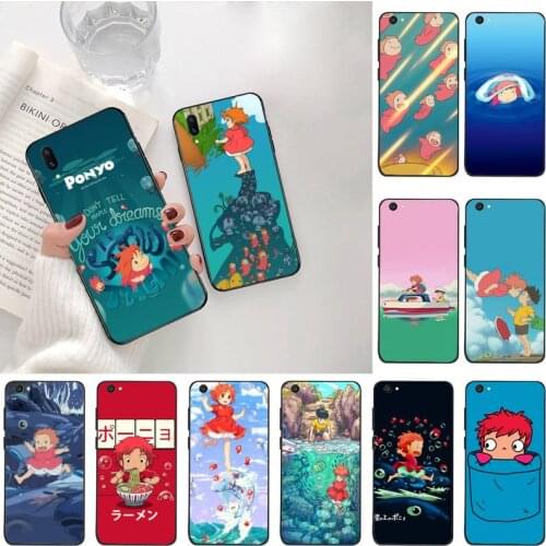 HUAGETOP Krajews Ponyo Studio Ghibli Anime Black TPU Soft Phone Case For Vivo Y91c Y17 Y51 Y67 Y55 Y7s Y81S Y19 V17 vivos5